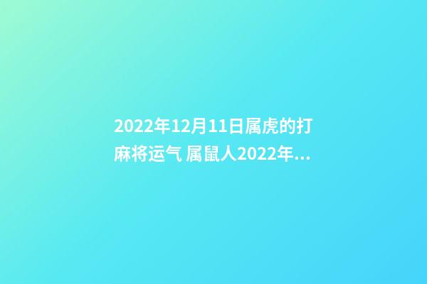 2022年12月11日属虎的打麻将运气 属鼠人2022年12月18日打麻将运气好吗-第1张-观点-玄机派